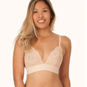 Lively The Long-Lined Lace Bralette In Pale Pink, Size Small